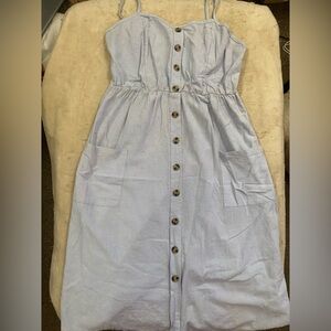 Light Blue Button-Down Dress
